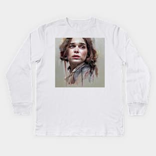 Sketch of Emilia face Kids Long Sleeve T-Shirt